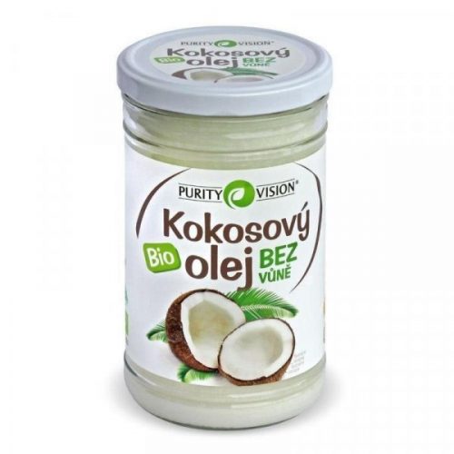 Purity Vision Kokosový olej bez vůně BIO (900 ml) - bez typické kokosové vůně a chuti Purity Vision