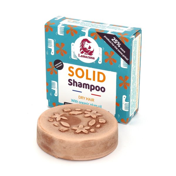 Lamazuna Tuhý šampon pro suché vlasy - švestkový olej (70 g) Lamazuna