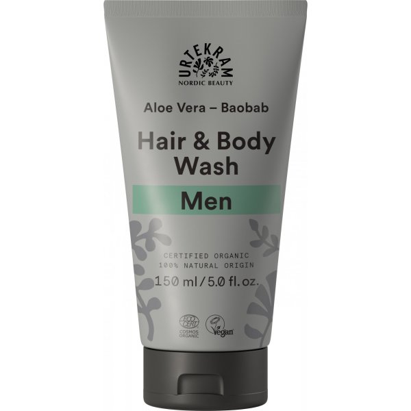 Urtekram Sprchový gel a šampon pro muže s aloe a baobabem BIO (150 ml) - II.jakost Urtekram